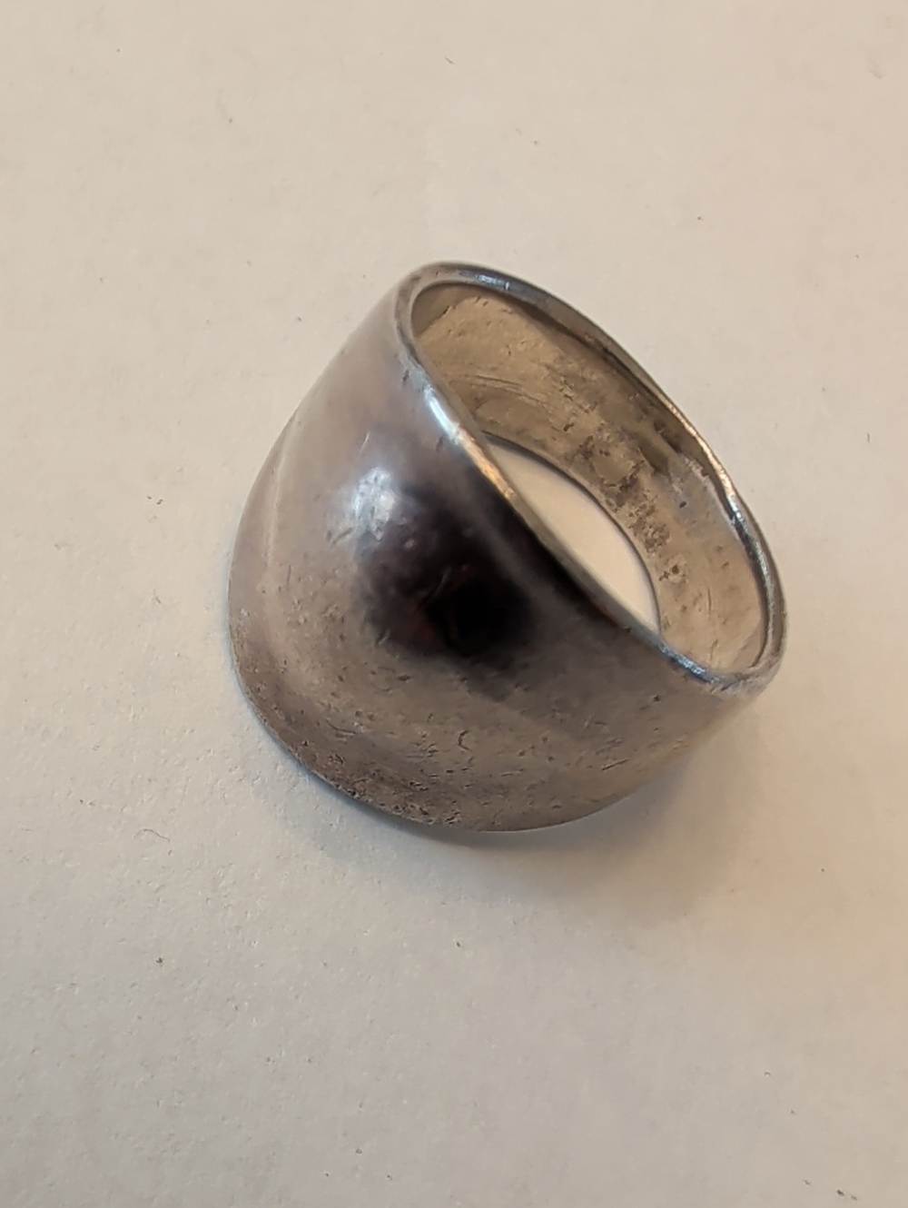 Sterling Silver Wide Dome Statement Ring in Silver